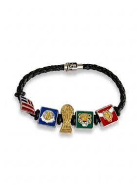 FIFA WORLD CUP 2026 Braided Cord Beaded Charm Bracelet - AUTHENTIC w/ Backer